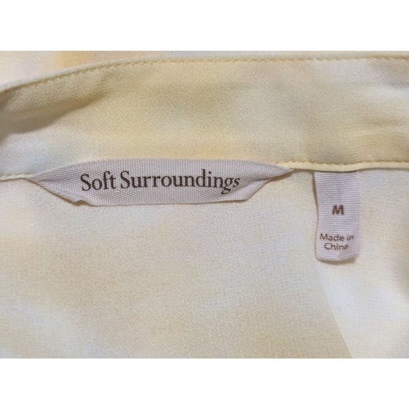 Soft Surroundings long sleeve button up yellow long length blouse size M - Picture 6 of 8